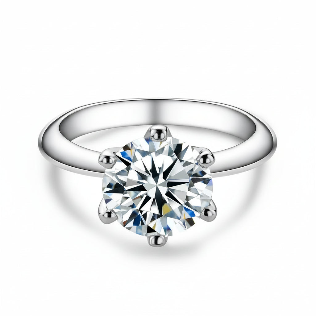 AnuJewel 1ct 2ct 3ct 5ct D Color Moissanite Engagement  Ring for Women 925 Sterling Silver Gold Plated Solitaire Rings Wholesale