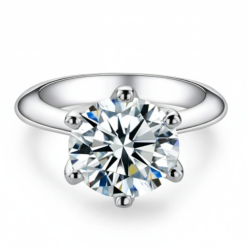 AnuJewel 1ct 2ct 3ct 5ct D Color Moissanite Engagement  Ring for Women 925 Sterling Silver Gold Plated Solitaire Rings Wholesale